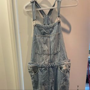 American eagle distressed overalls